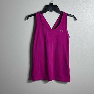 Under Armour Womens Racerback Tank Top Built in Bra Purple Pink Heat Gear small
